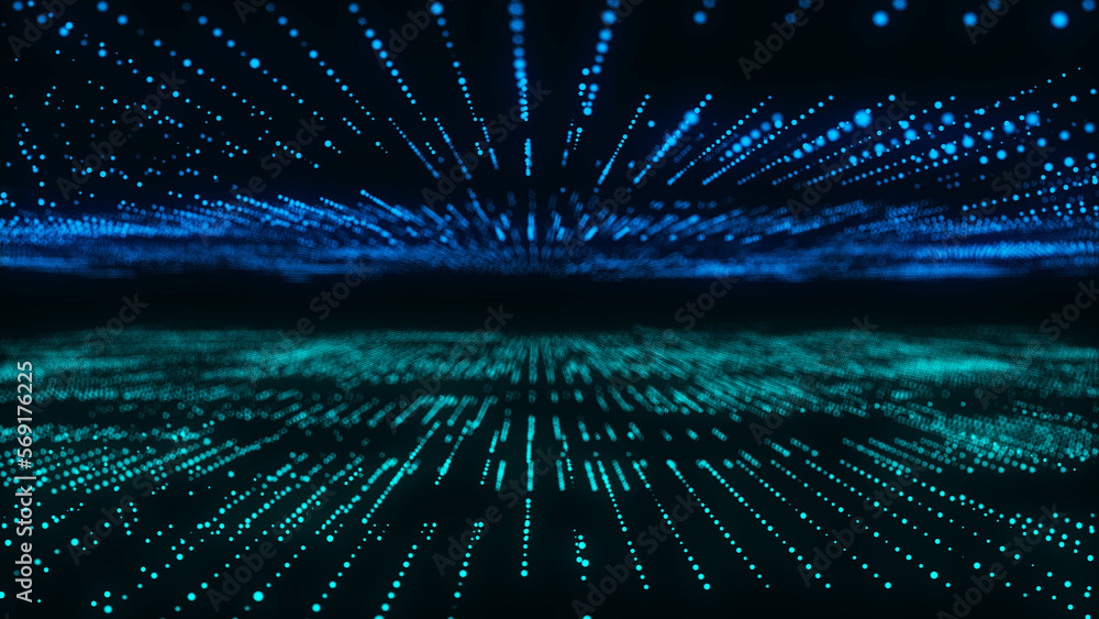 Poster future digital cyberspace. sorting and analysis digital data. technology matrix algorithm. security 
