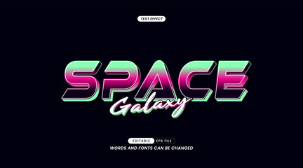 Editable Text Effect - Space Galaxy Slogan with Background