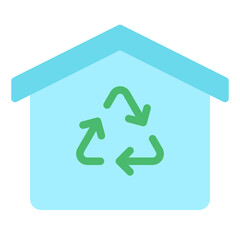 recycling house triangle arrow home eco ecology icon