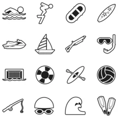 Muurstickers Water Sports Icons. Line With Fill Design. Vector Illustration. © andrej