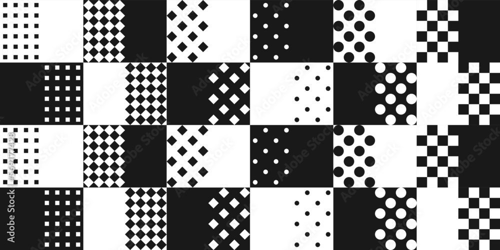 Poster Checkered ornamental pattern. Vector print for surface application, can be seamless. Stylish design with vector pattern.