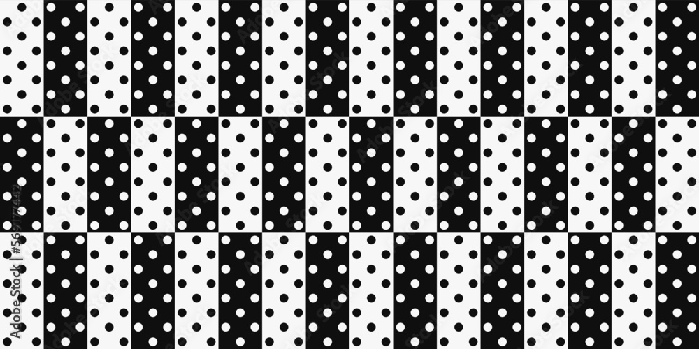 Poster checkers with polka dots inside. vector print for surface application, can be seamless. stylish desi