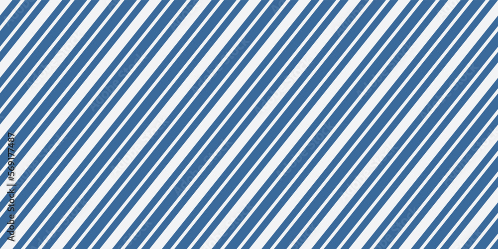 Poster Striped blue and diagonal stripes. Vector print for surface application, can be seamless. Stylish design with vector pattern.