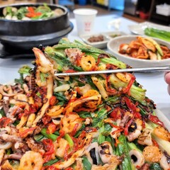 South Korea food. fried pancake. Jeon