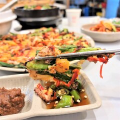 South Korea food. fried pancake. Jeon