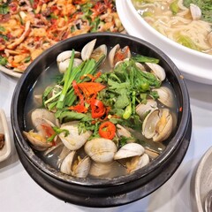 South Korea food. Clam Soup