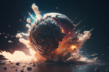 exploding planet