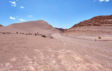 view of moon valley in atacama desert, chile