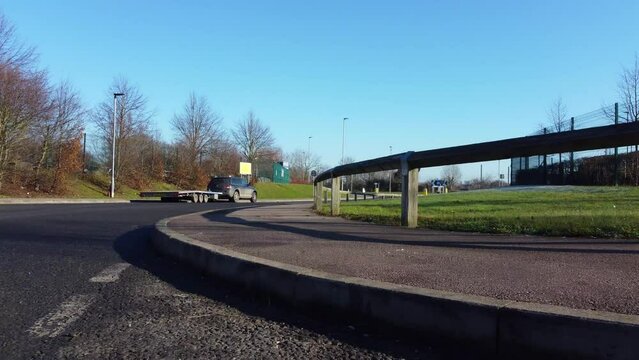 Aerial Footage of Huge Car Parking at Kempston Bedford Town of England UK