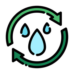 reduce reuse water drop circle arrow repeat eco ecology icon