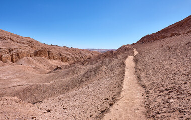 view of moon valley in atacama desert, chile