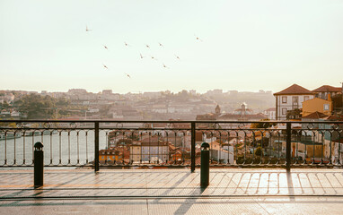 Sunset view from The Dom Luís I Bridge, Porto, Portugal