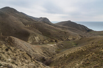 Picturesque hills in surroundings of Koktebel. Crimea
