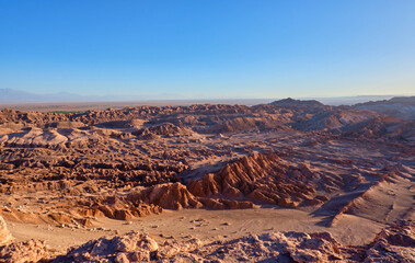 Fototapeta na wymiar view of moon valley in atacama desert, chile