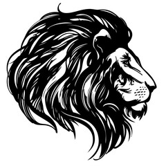 animal lion, king of beasts, hand drawn vector illustration sketch