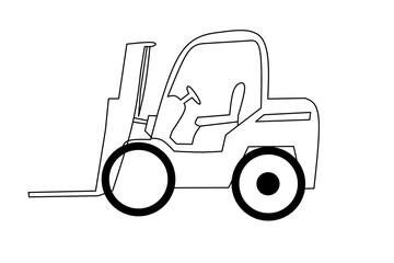 Forklift sketch on white background. Vector illustration.