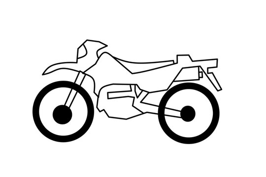 Sketch Of A Dual Sport Motorcycle On A White Background. Motorcycle Dual Sport Vector Illustration.