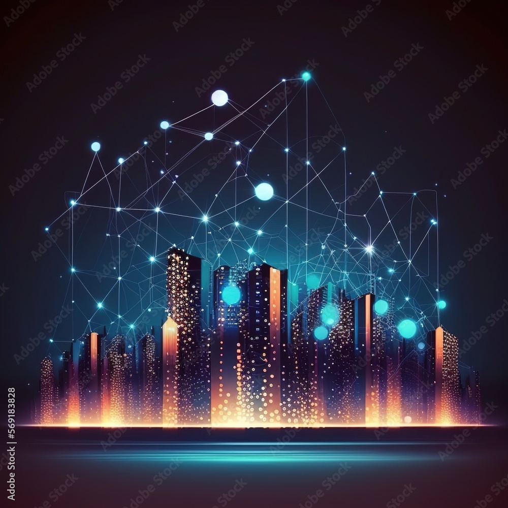 Poster data customer connection, social network and data exchange of technology, networking structure on bl