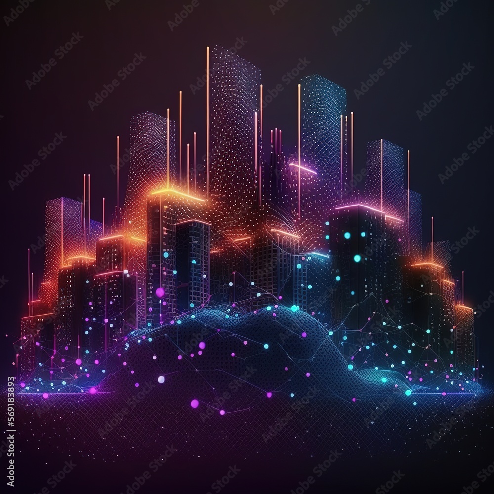 Aufkleber data customer connection, social network and data exchange of technology, networking structure on bl