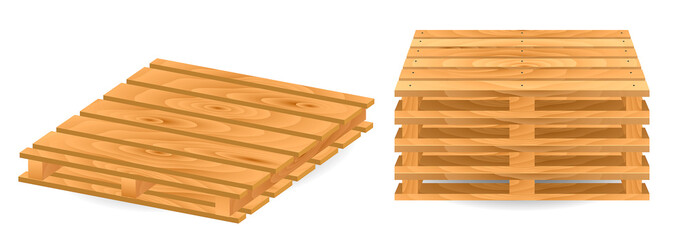 wooden pallet for shipping transportation freight isolated 3D illustration