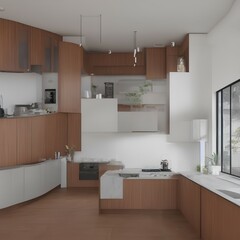 Interior of modern kitchen - generative ai