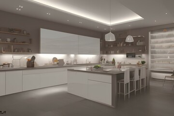 Interior of modern kitchen - generative ai