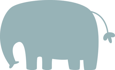 Elephant shape flat icon Marine animal silhouette