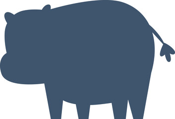 Hippo shape flat icon Marine animal silhouette