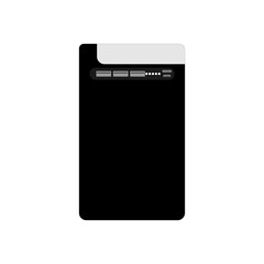 ОснPower bank icon. Black. Vector illustration on a white background.овные RGB