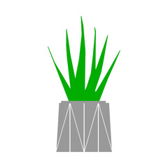 Decorative flower pot icon. Vector illustration on a white background.Основные RGB