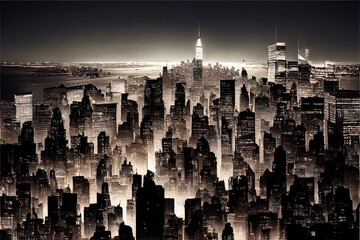 big city landscape skyscrapers