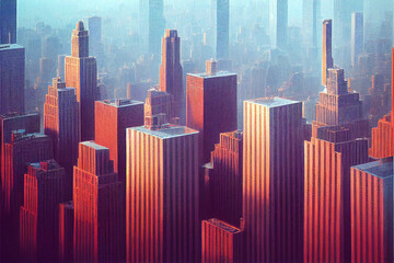 big city landscape skyscrapers