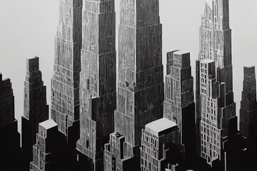 big city landscape skyscrapers