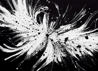 black and white ink splatters abstract