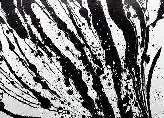 black and white ink splatters abstract