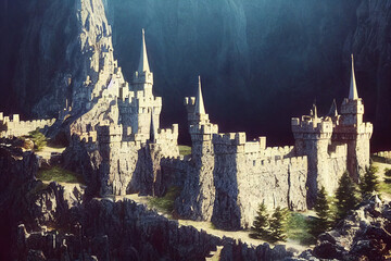 concept art fantasy lands big castle and nature