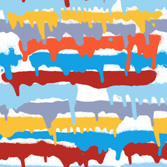 Graffiti spray paint seamless pattern. Vector illustration.