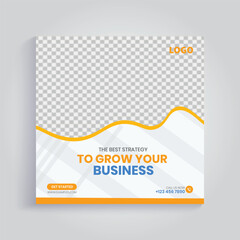 Grow your business social media post banner template design