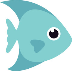 Fish flat icon Marine animal in aquarium