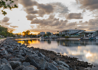 Biggera Waters - Sunset over the river