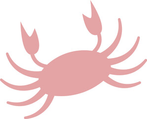 Crab shape flat icon Marine animal silhouette