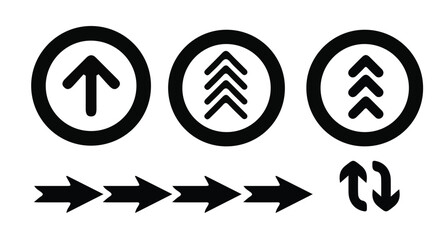 Arrows vector collection. Set of arrow pictogram variations. Simple icons.