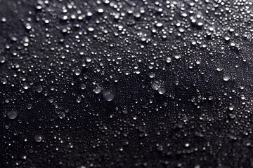 Naklejka na ściany i meble water drops on black background, generative ai