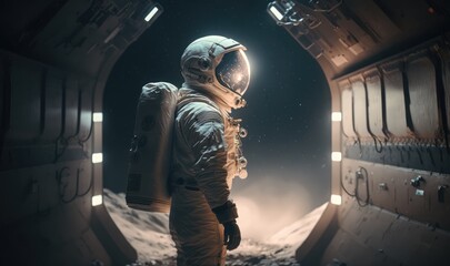 Obraz na płótnie Canvas astronaut in deep space made with generative ai