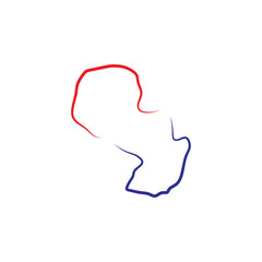 paraguay map vector logo icon