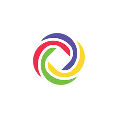 round abstract business logo icon