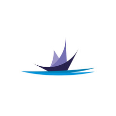 sail boat logo icon vector