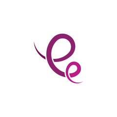spiral spring letter e logo vector