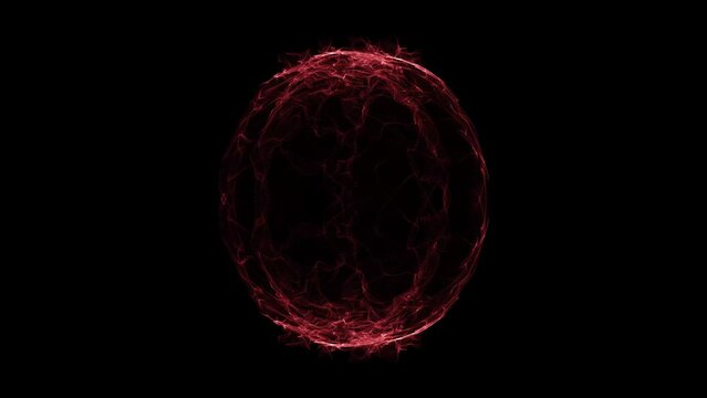 Fire red energy ball effect aura glow spin. 60 fps 3d rendering