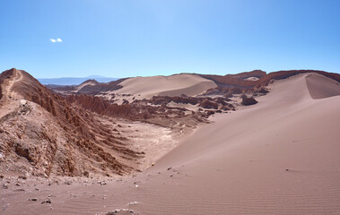 view of moon valley in atacama desert, chile